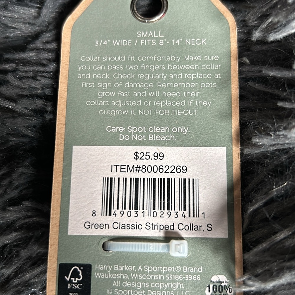 NWT Harry Barker striped dog collar S - Picture 7 of 7